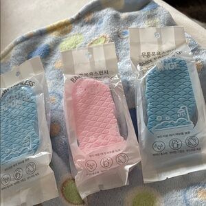 Baby Sponge Exfoliating Set - Blue and Pink